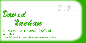david machan business card